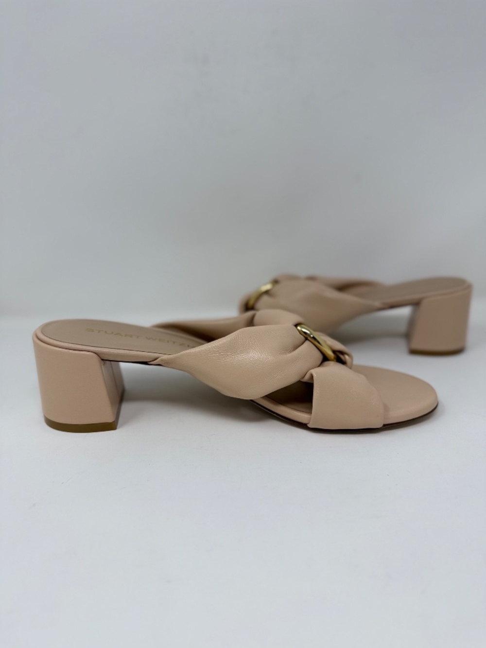 New Stuart Weitzman Cece 50 Block Heel Slide Sandal Sz 9 - Picture 11 of 14
